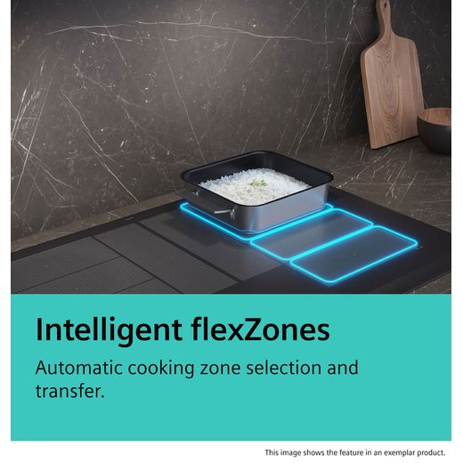 Siemens IQ-700 EX675HXC1E 60cm Induction Hob - Black - annotation - flex zone shot
