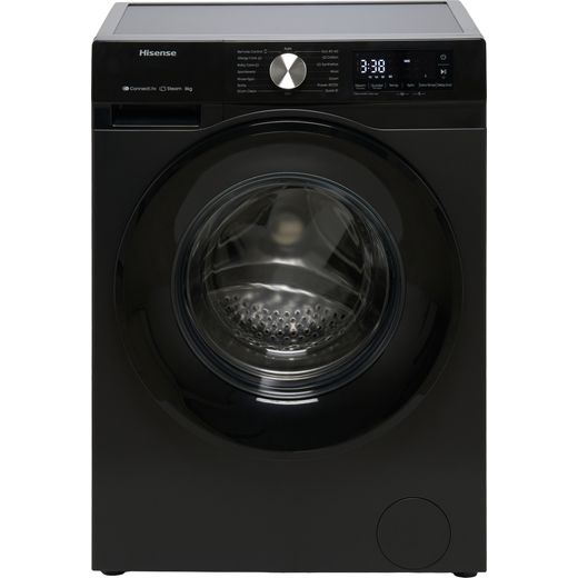 Hisense 3S Series WF3S8043BB3 8kg WiFi Connected Washing Machine with 1400 rpm - Black - Front shot