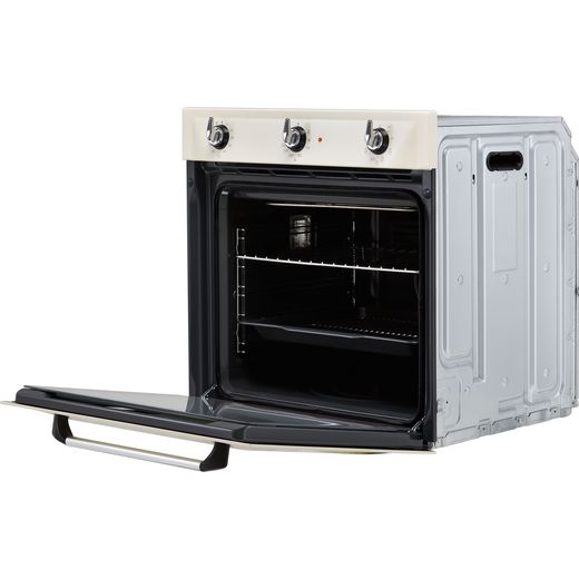 Smeg Victoria Electric Single Oven - Cream - Left perspective door open