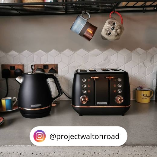 morphy richards rose gold kettle and toaster