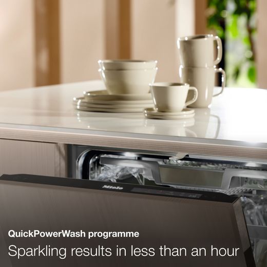 Miele Fully Integrated Standard Dishwasher - Clean Steel - Annotation - Quick power wash shot 