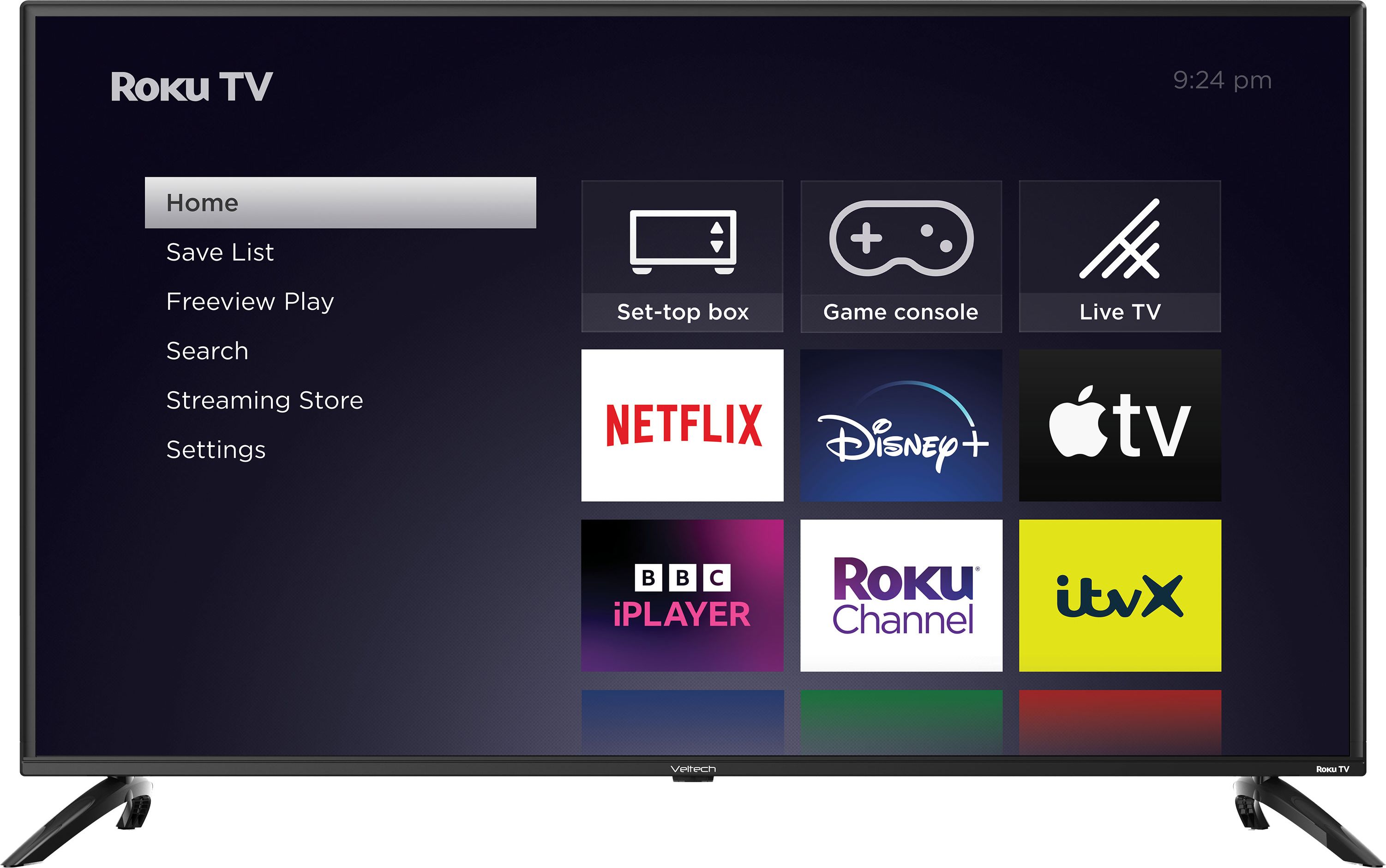 Veltech 55" 4K Ultra HD Smart LED TV - Black