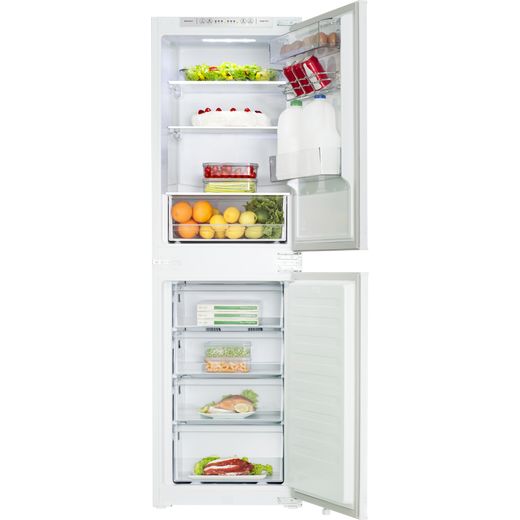 Fridgemaster MBC55224FE 177cm 50/50 Integrated No Frost Fridge Freezer with Sliding Door Hinge - White - Doors open