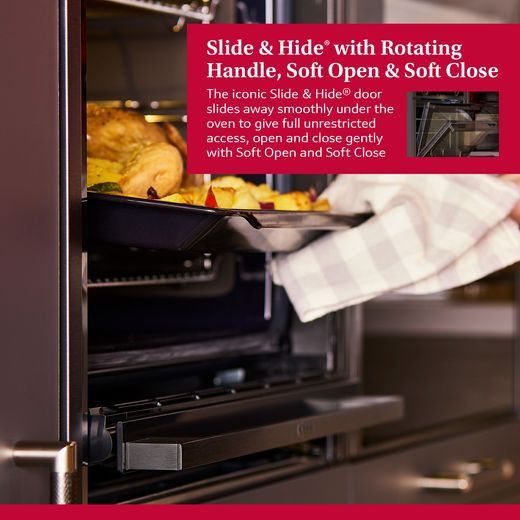 NEFF N90 Slide & Hide® Built In Electric Single Oven - Graphite - Annotation - Slide and hide shot