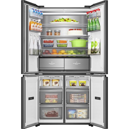 Hisense American Fridge Freezer - Black - Doors open