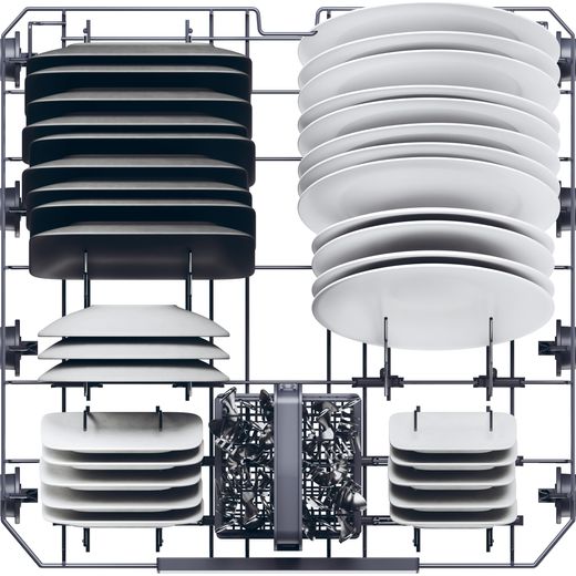 Haier Integrated Standard Dishwasher - Black - Top basket view shot