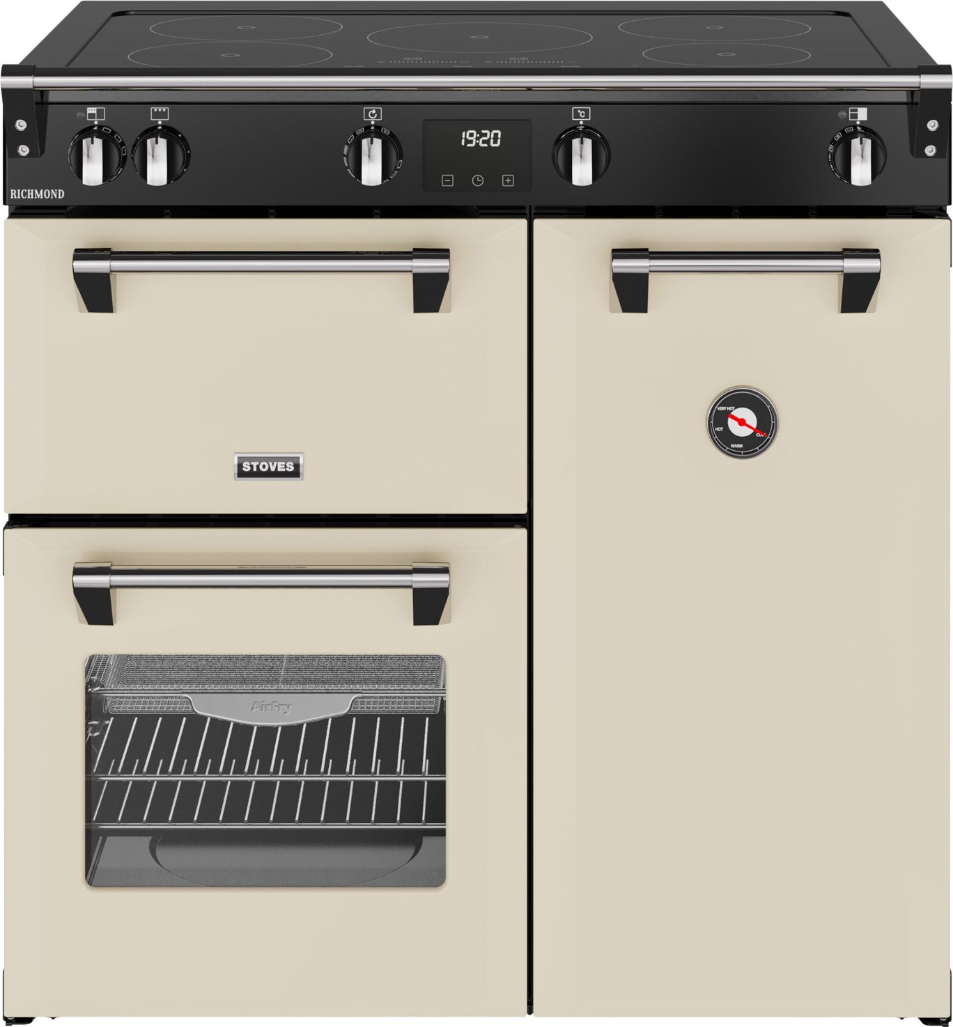 Stoves Richmond 90Ei TCH Cream Electric Range Cooker - 90cm Induction Hob - 3 Ovens