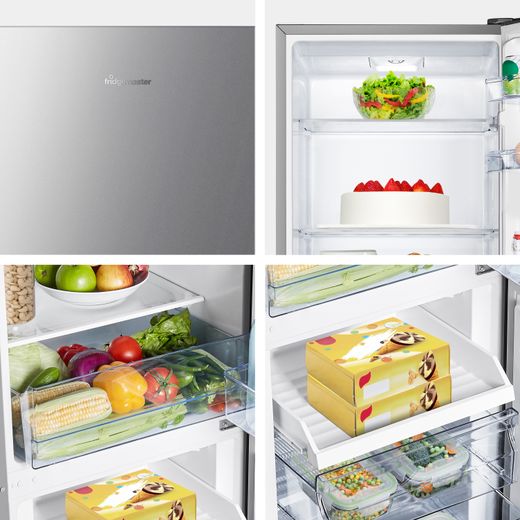 Fridgemaster MC55240ES 174cm 50/50 Fridge Freezer - Silver - Multiple closeups