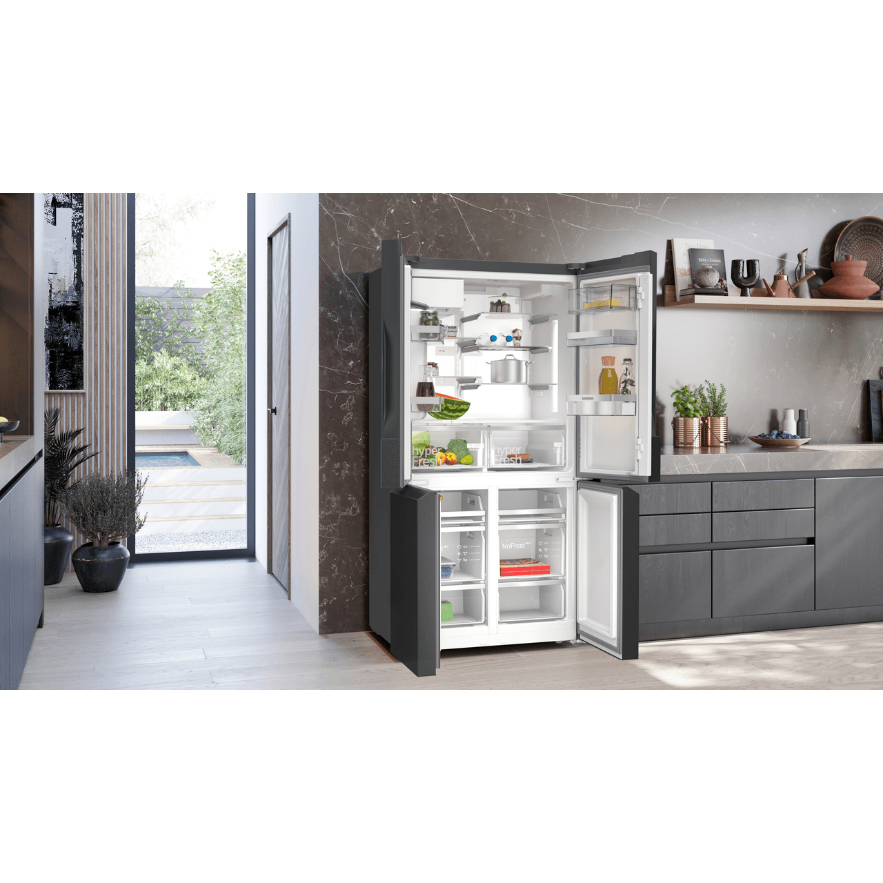 Siemens 574L American Fridge Freezer | KF96DPXEA | ao.com