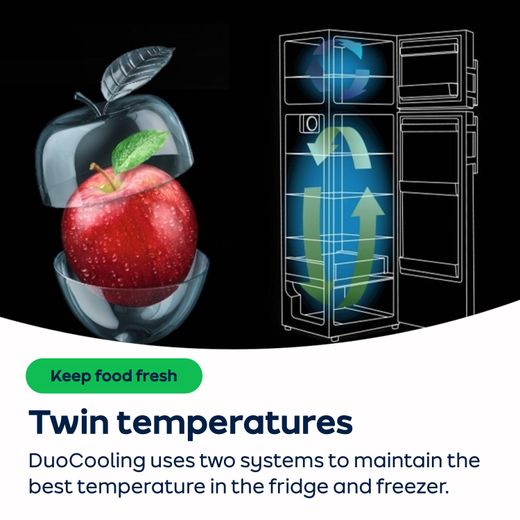 Liebherr Frost Free Fridge Freezer - Black - AO Annotation - DuoCooling