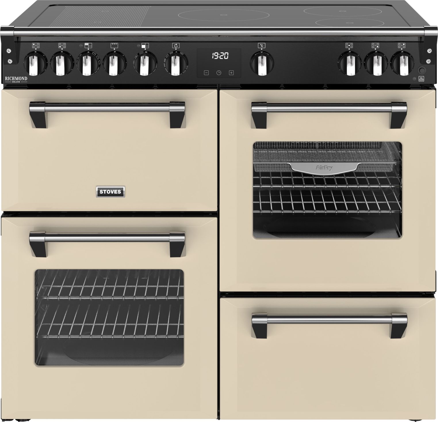 Stoves Electric Range Cooker - 100cm - Induction Hob - 4 Ovens - Cream