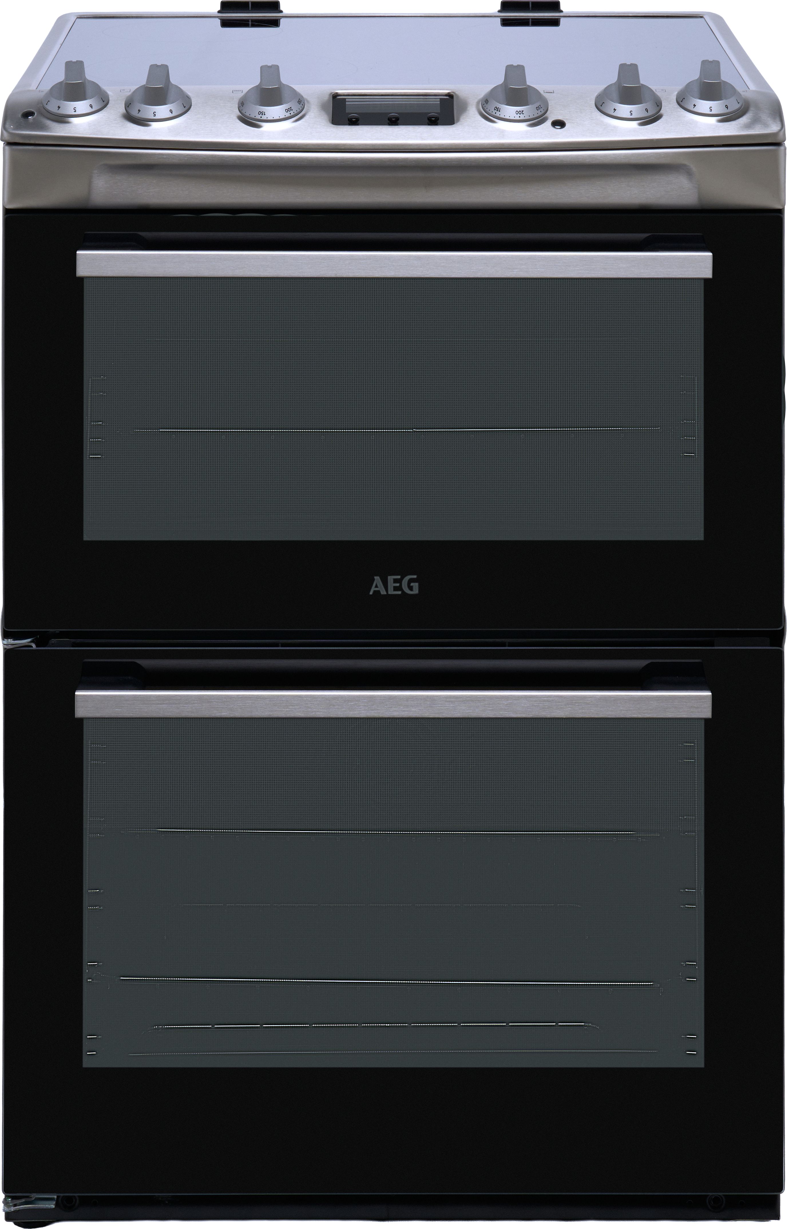 Image of AEG 5000 SurroundCook CCX6540ACM 60cm Wide Double Oven Electric Cooker with Ceramic Hob - Stainless Steel - A Rated, Stainless Steel