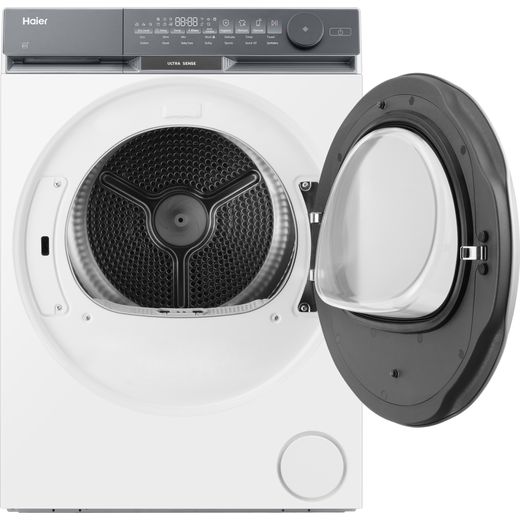 Haier X9 Condenser Tumble Dryer - White - Front with door open shot