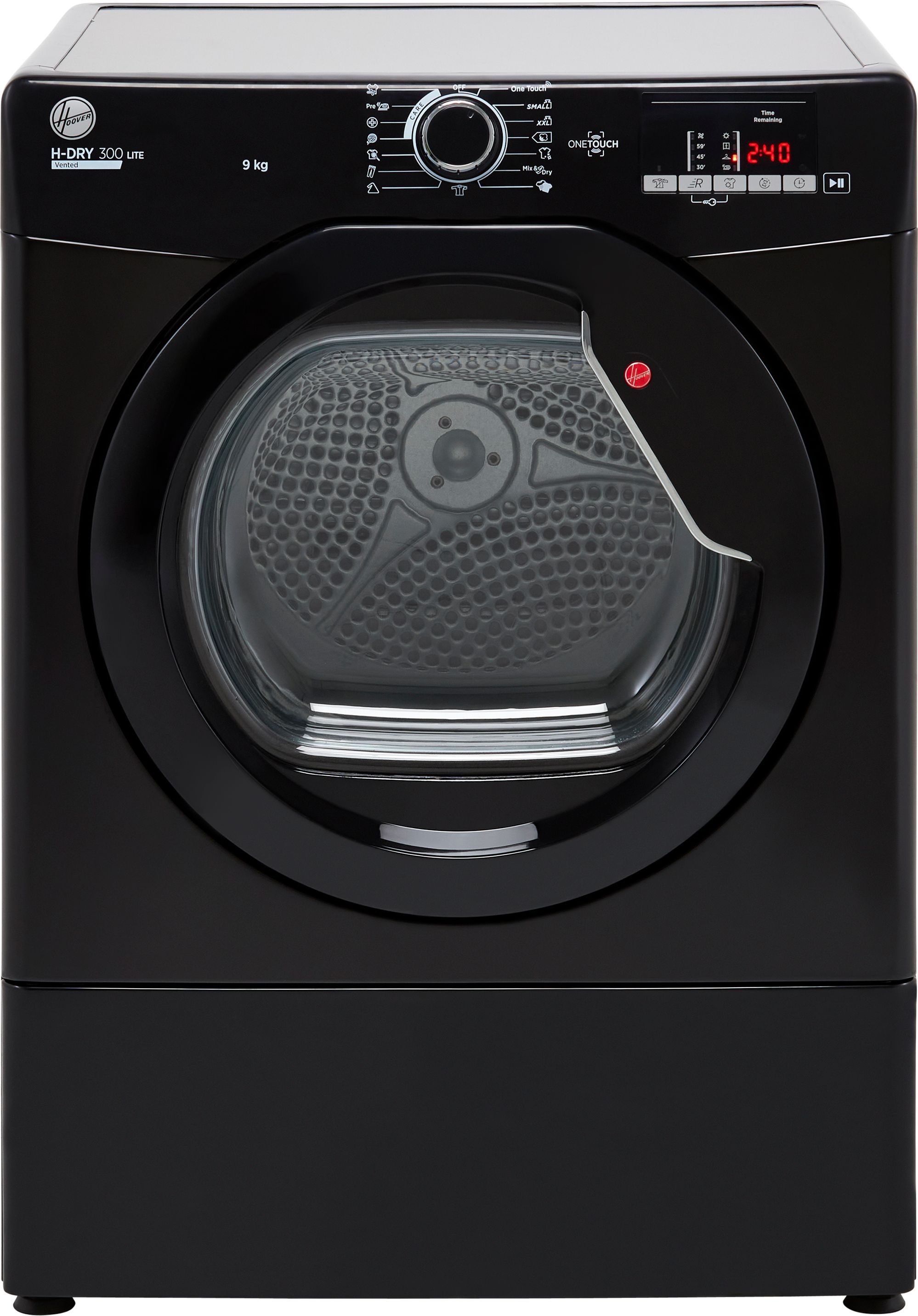 Hoover H-DRY 300 LITE 9kg Vented Tumble Dryer - Black