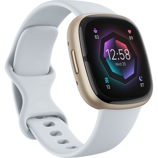 Fitbit Sense 2 Smart Watch - Blue Mist/Soft Gold - Right perpsective shot