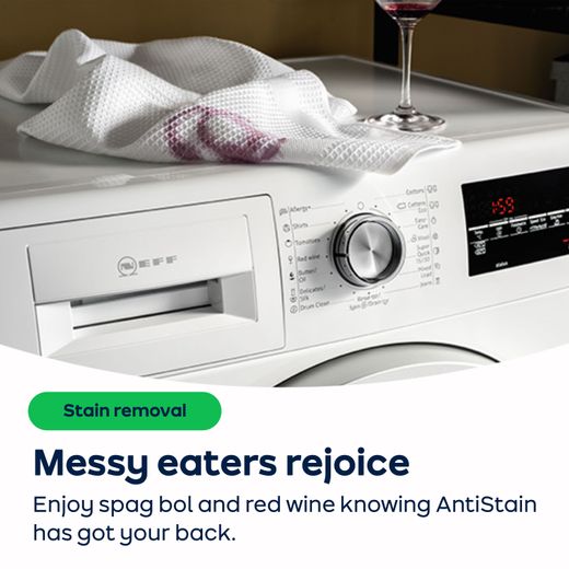 NEFF N70 W544BX2GB Integrated 8kg Washing Machine with 1400 rpm - White - AO Annotation - AntiStain