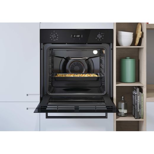 Hoover H-OVEN 300 Built In Electric Single Oven - Black - Front with door open shot 
