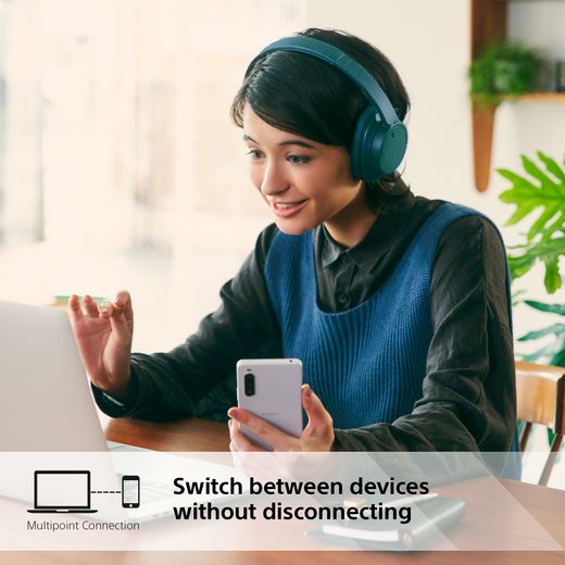 Sony WH-CH720N Wireless Noise Cancelling Over-ear Headphones - Blue - Annotation - Connect between shot