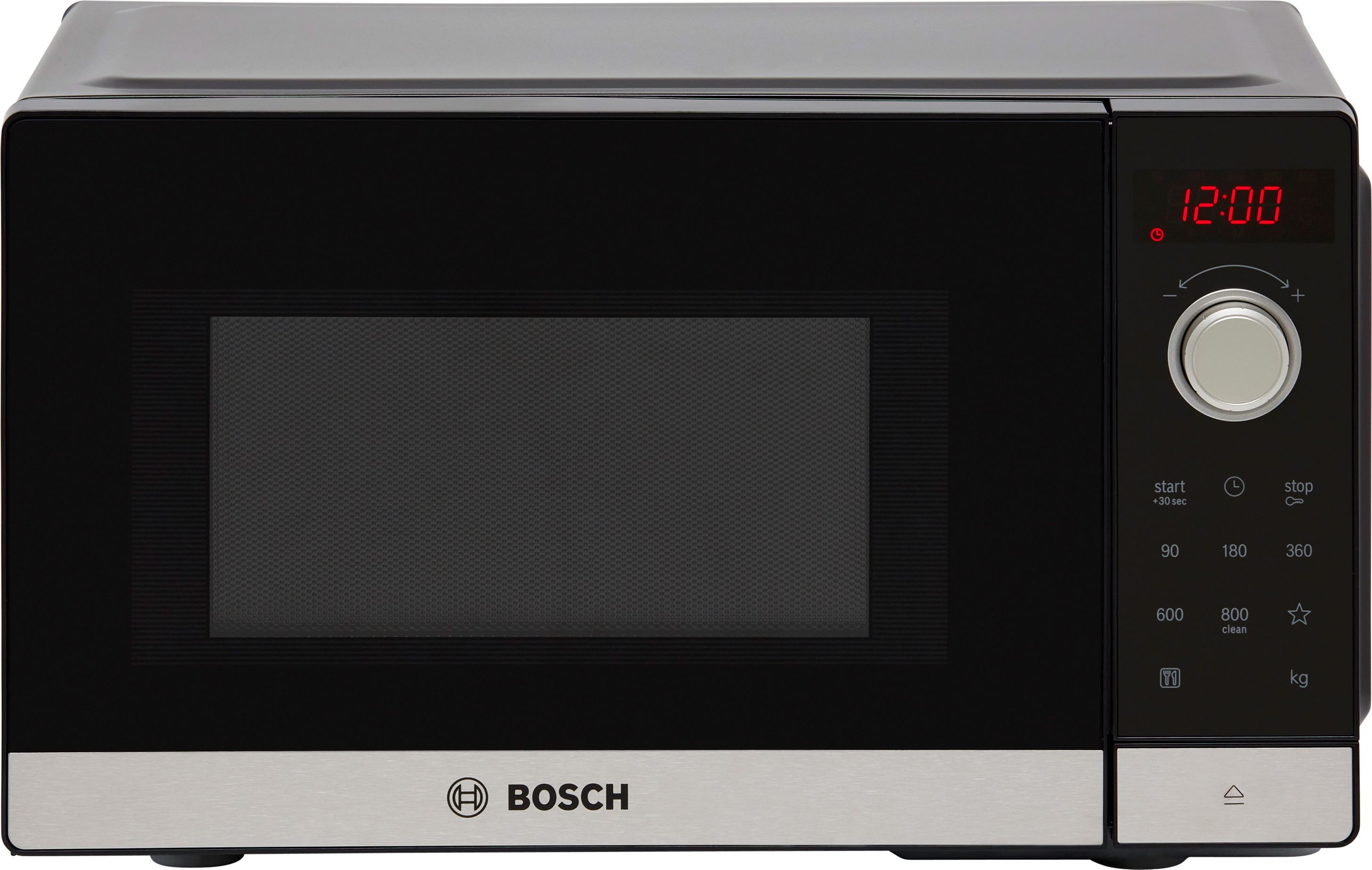 Bosch Series 2 FFL023MS2B Freestanding 26cm Tall Compact Microwave - Black / Stainless Steel, Black