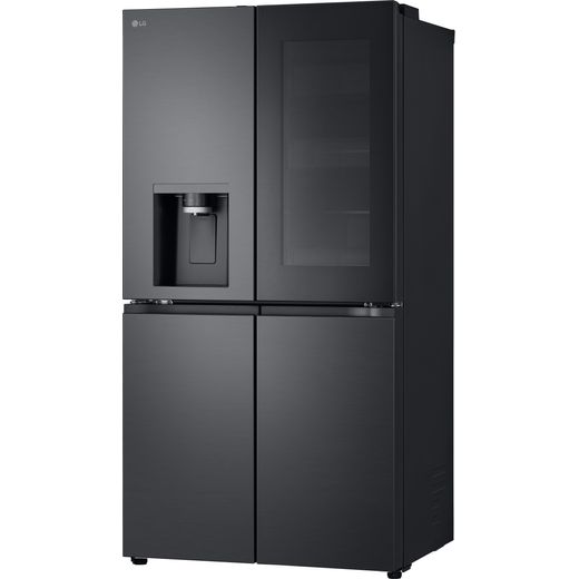 LG InstaView™ American Fridge Freezer - Essence Black Steel - Left perspective