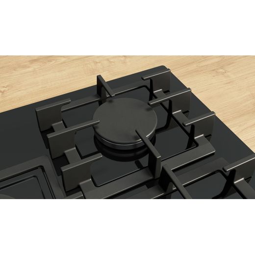 Bosch Series 6 PPQ7A6I40 75cm Gas Hob - Black - Close up burner shot