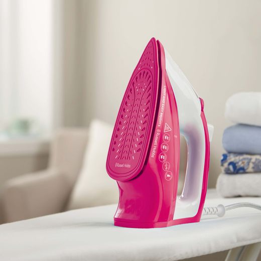 Russell Hobbs Light & Easy Brights 26480 Iron -Berry - Iron on ironing board shot