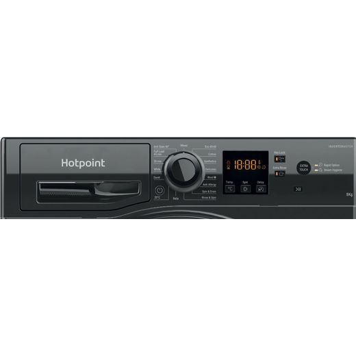 Hotpoint Anti-Stain NSWM 846 BS UK 8kg Washing Machine with 1400 rpm - Black - Control panel shot