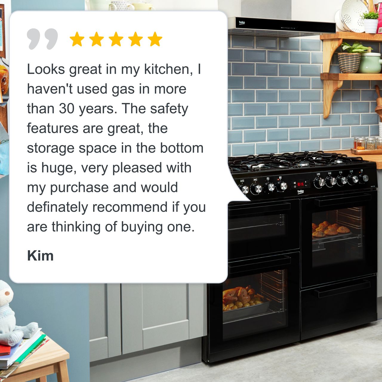 Beko KDVF100K 100cm 7 Burners A/A Dual Fuel Range Cooker Black New eBay