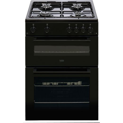 Beko FTG6201K 60cm wide Single Oven Gas Cooker - Black - Perspective shot