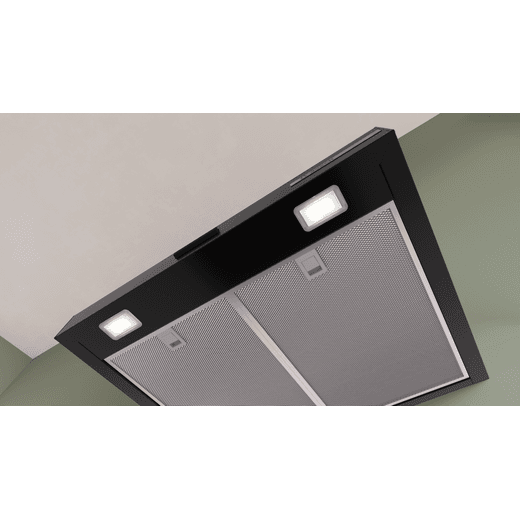 Bosch 60cm Cooker Hood - Black - Low perspective cooker hood in kitchen
