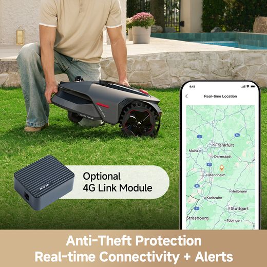 Mova LiDAX Ultra 800 Robotic Lawn Mower - Grey - Annotation - anti theft shot