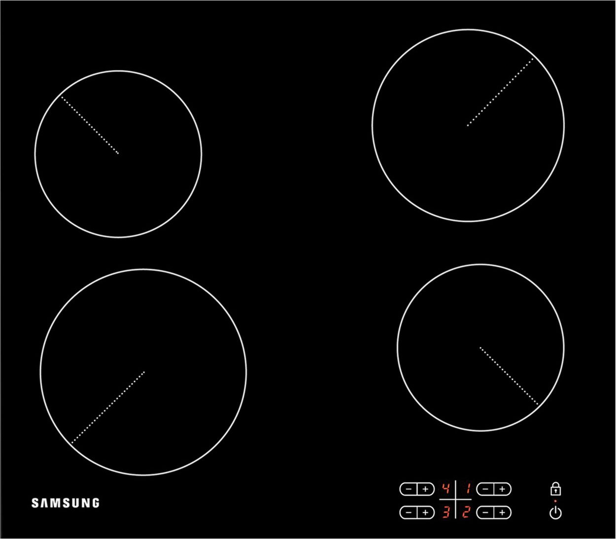 Samsung - Ceramic Hob - 4 Burner - Black