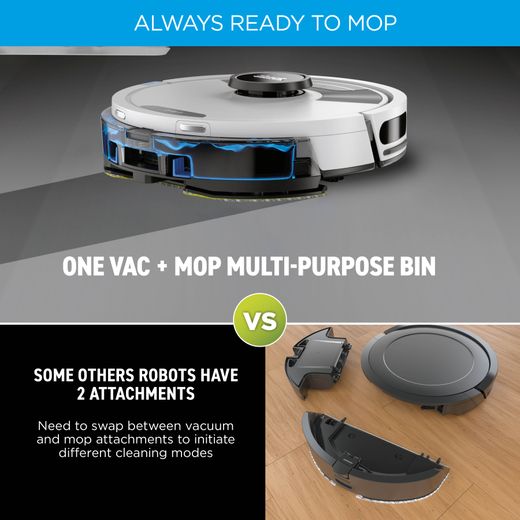 Shark Matrix Plus 2-in-1 Robotic Vacuum Cleaner - Silver - Annotation - Always ready to mop