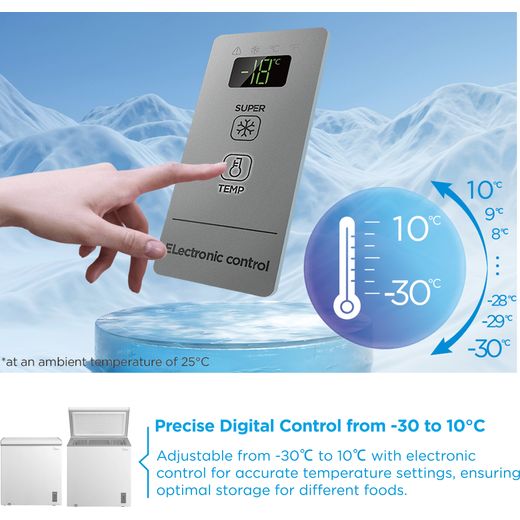 Midea MDRC284FZE01 Chest Freezer - White - Annotation - Temp control shot
