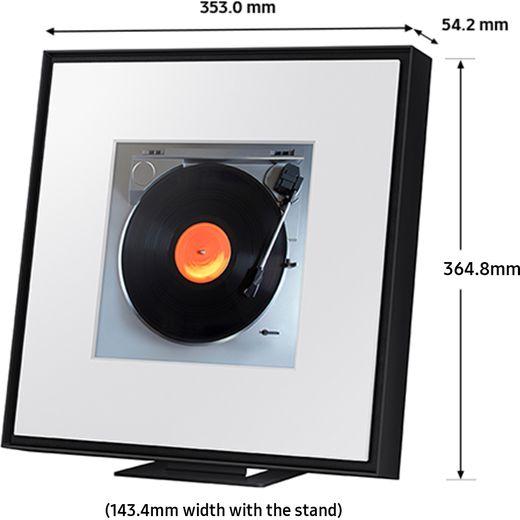 Samsung Music Frame Wireless Speaker - Black - Annotation - Dimension shot 