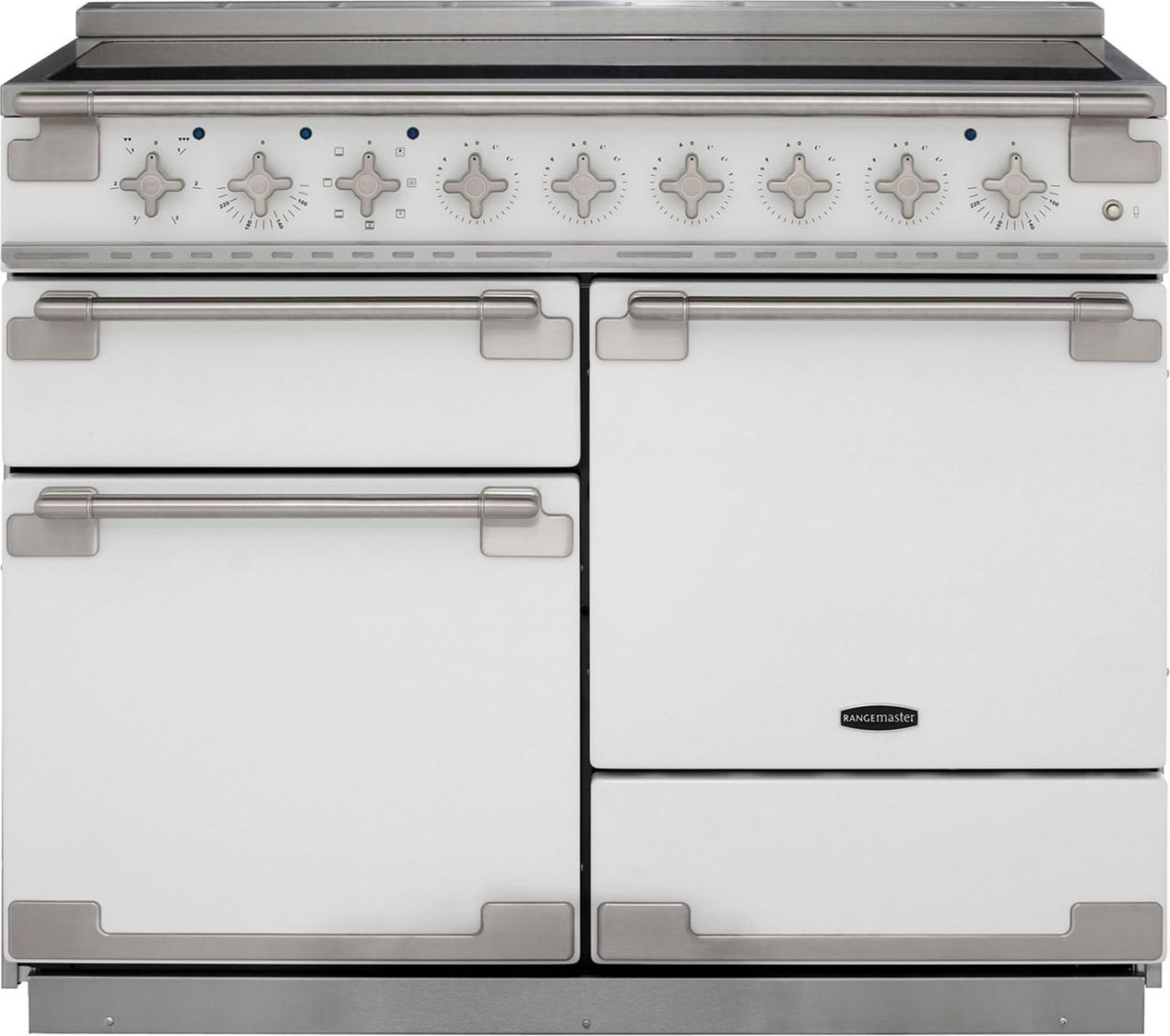 Image of Rangemaster Elise ELS110EIWH 110cm wide Electric Range Cooker with Induction Hob - White - A/A Rated, White