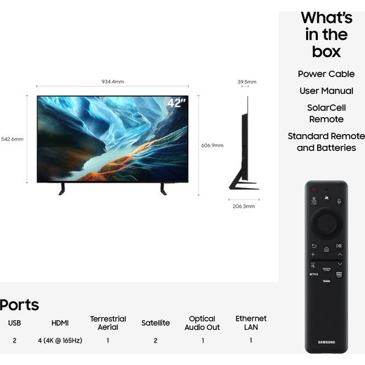 Samsung 42" 4K Ultra HD OLED Smart TV - annotation - dimension shot