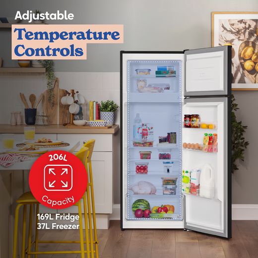 Russell Hobbs RH143TMFF542E1B 143cm 80/20 Small Fridge Freezer - Black - Annotation - temp control shot 