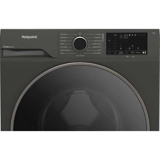 Hotpoint Fabric Care HBCA 123G CARE UK 12kg Washing Machine with 1400 rpm - Graphite - Close up shot 