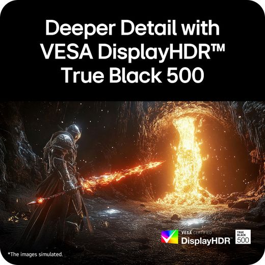 LG 27" Quad HD 280Hz OLED Gaming Monitor with FreeSync™ Premium Pro with NVidia G-Sync - Black - annotation - VESA display shot