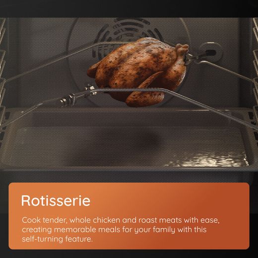 Hotpoint HOIM4S8PM0XUK Built In Electric Single Oven - Stainless Steel - annotation - rotisserie