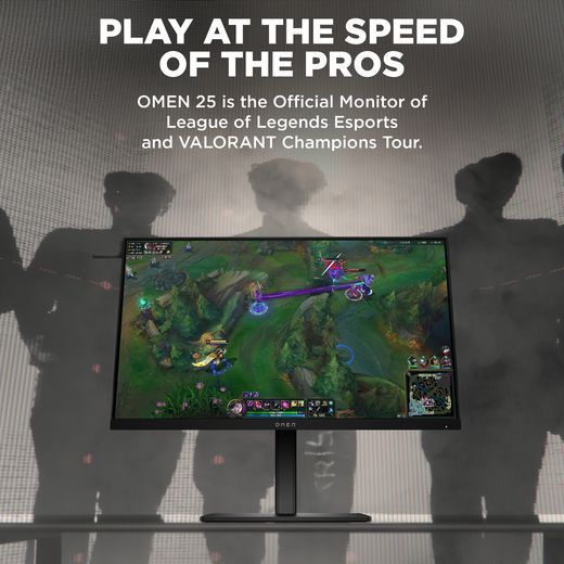 HyperX OMEN 24.5" Full HD 360Hz Gaming Monitor - annotation - official monitor for League of Legends tour