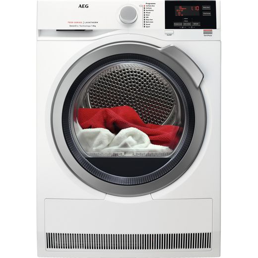 AEG SensiDry Technology T7DBG842R Heat Pump Tumble Dryer - White
