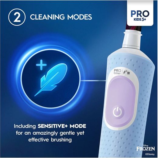 Oral-B Vitality PRO Kids Frozen Electric Toothbrush - Blue - Annotation - Cleaning modes