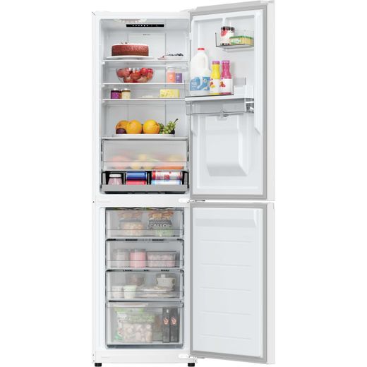 Hoover HONCQ3T518EWWK 185cm 50/50 No Frost Fridge Freezer - White  - front with door open shot