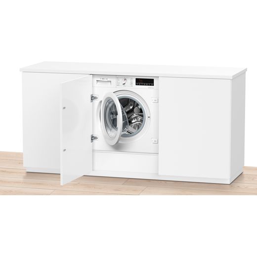 Bosch Series 8 WIW28502GB Integrated 8Kg Washing Machine with 1400 rpm - White - Washing machine in laundry room