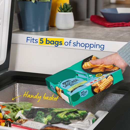 Russell Hobbs Chest Freezer - Black - Annotation - 5 bags of shopping shot