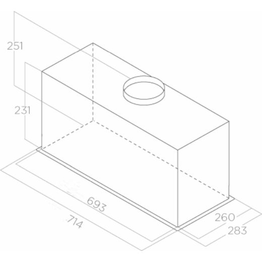 Elica 80 cm Canopy Cooker Hood - Grey - Annotation - Dimension shot