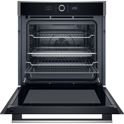 Hotpoint HOIM4S8PM0XUK Built In Electric Single Oven - Stainless Steel - front with door open shot 
