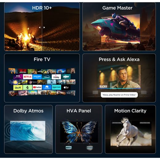 TCL 43" 4K Ultra HD Smart Fire TV [2026] - 43V6D-UK - annotation - feature shot